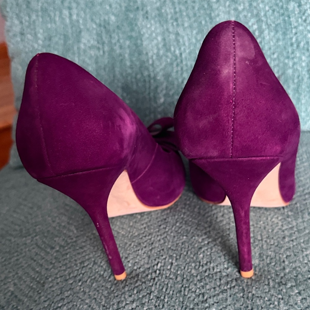 Steven Madden Women's Purple Suede Heels with Bow - Picture 2 of 6